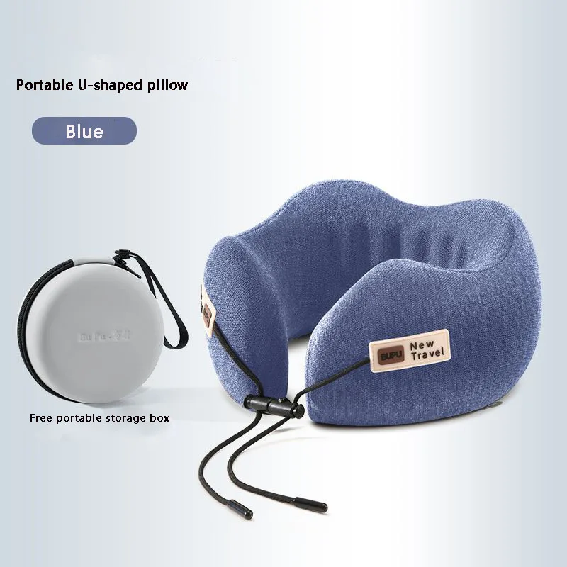 U-Shaped Memory Foam Soft Built-in Storage Case Travel Pillow