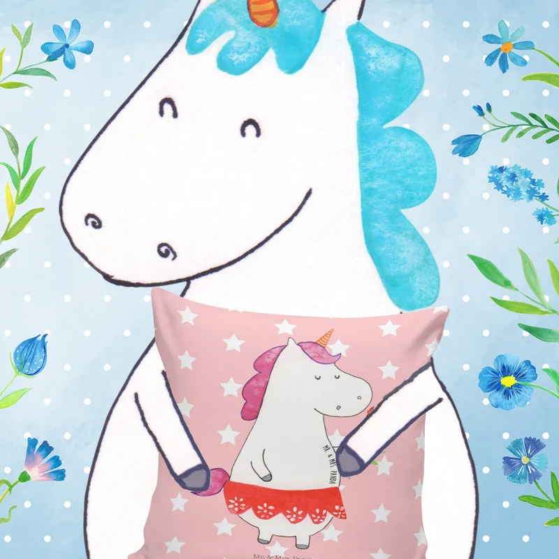 40x40 Kissen Einhorn Dame