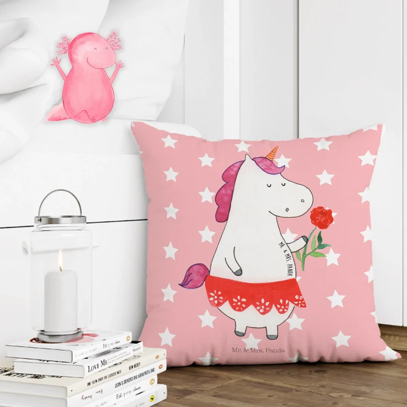 40x40 Kissen Einhorn Dame