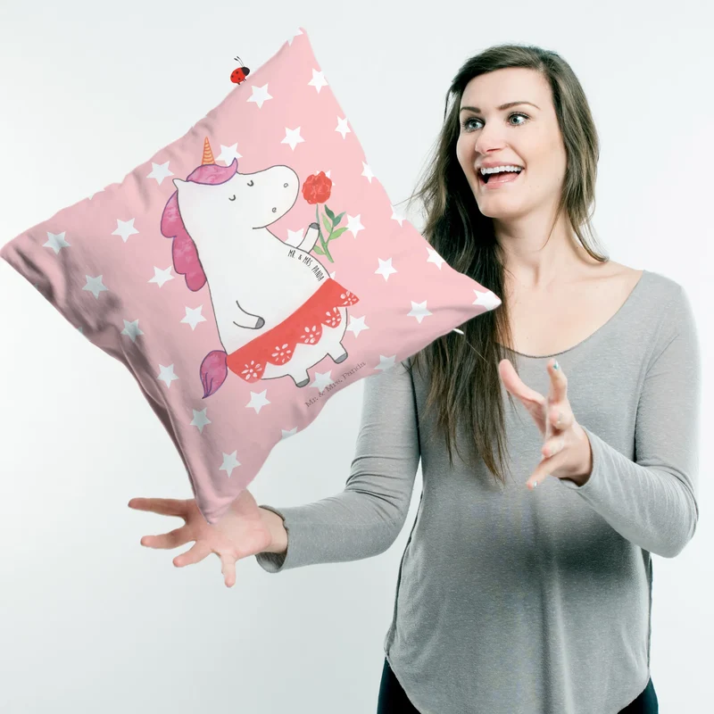 40x40 Kissen Einhorn Dame