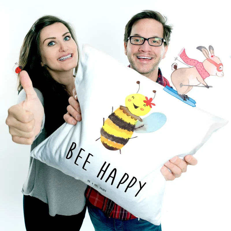 40x40 Kissen Biene Happy