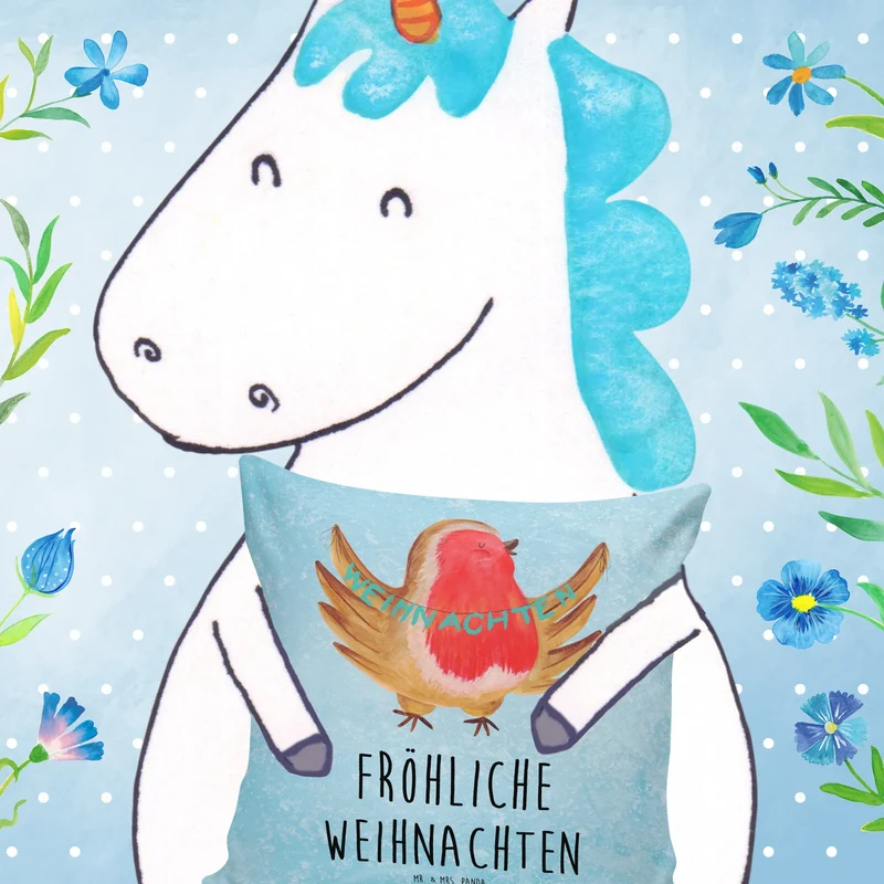 40x40 Kissen Rotkehlchen Weihnachten