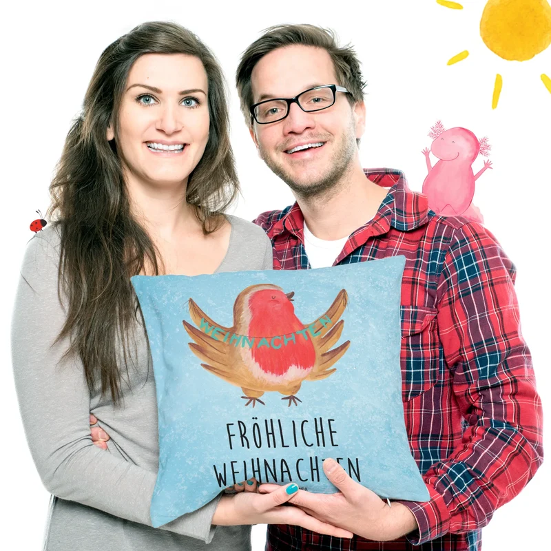 40x40 Kissen Rotkehlchen Weihnachten