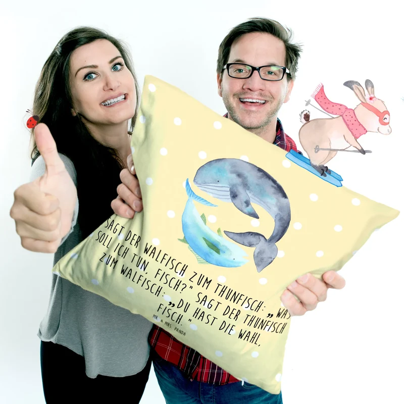 40x40 Kissen Walfisch Thunfisch