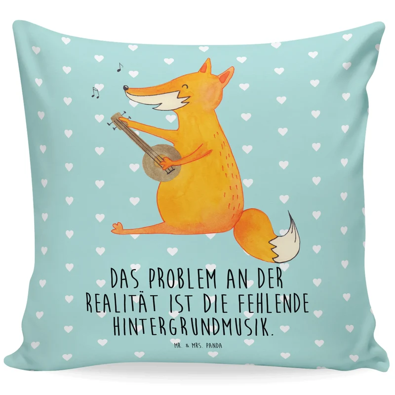 40x40 Kissen Fuchs Gitarre