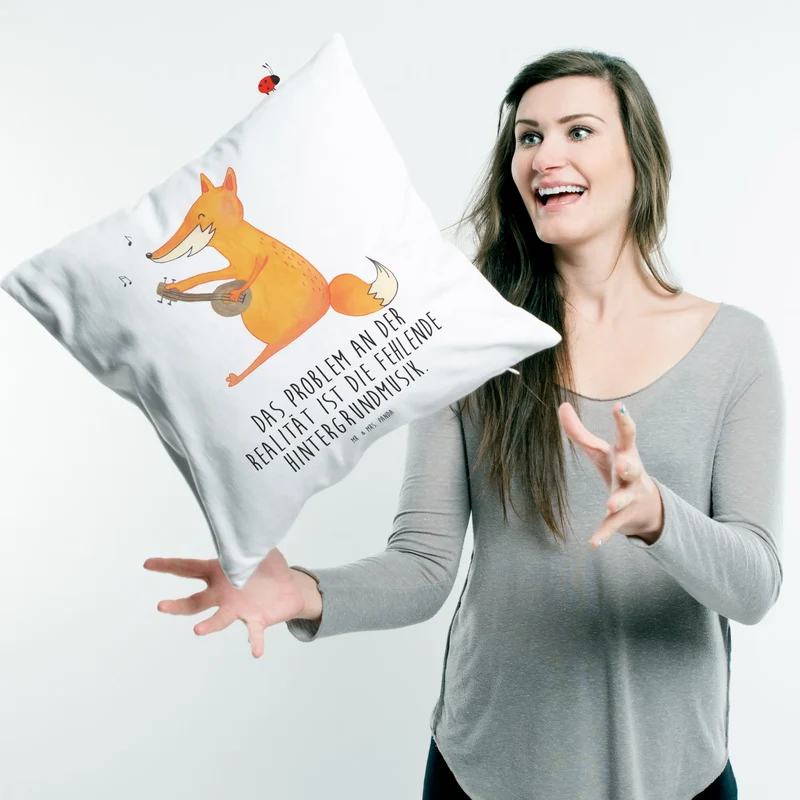 40x40 Kissen Fuchs Gitarre