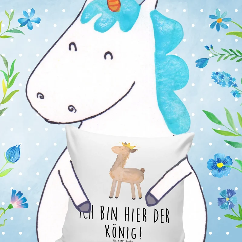 40x40 Kissen Lama König