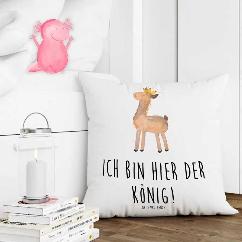 40x40 Kissen Lama König