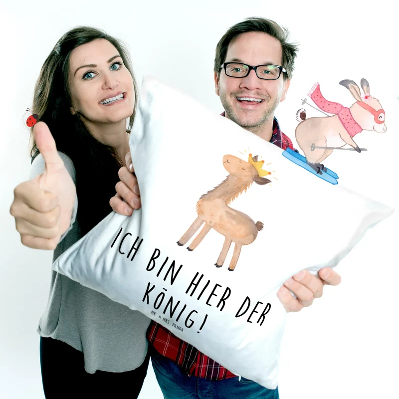 40x40 Kissen Lama König