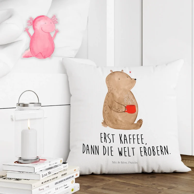 40x40 Kissen Bär Kaffee
