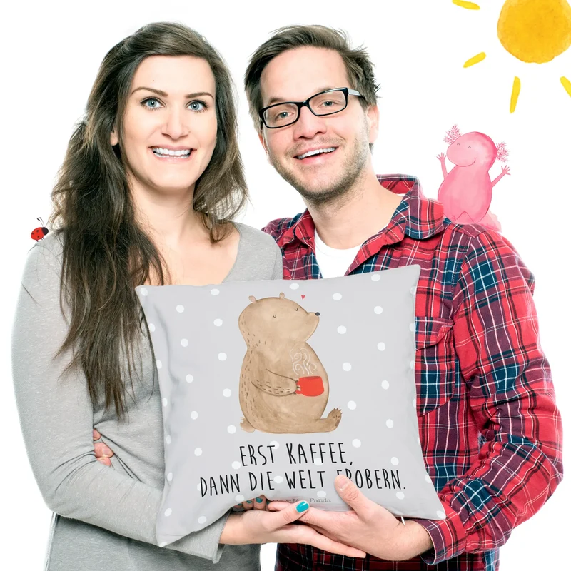 40x40 Kissen Bär Kaffee