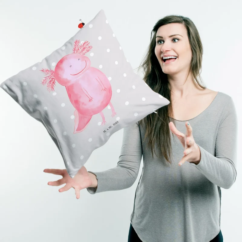 40x40 Kissen Axolotl Glücklich