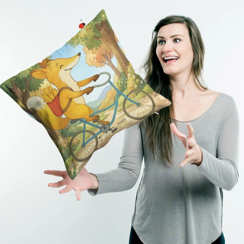 40x40 Kissen Fuchs Lieferung Pommes Design