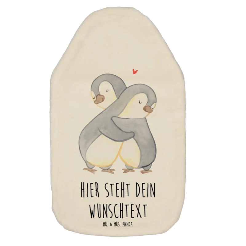 Personalisierte Wärmflasche Pinguine Kuscheln