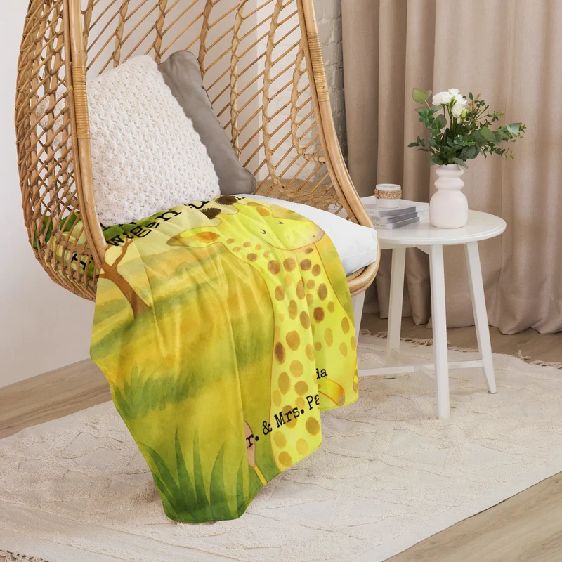 Sherpa Kuscheldecke Giraffe Zufrieden Design