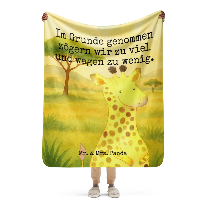 Sherpa Kuscheldecke Giraffe Zufrieden Design