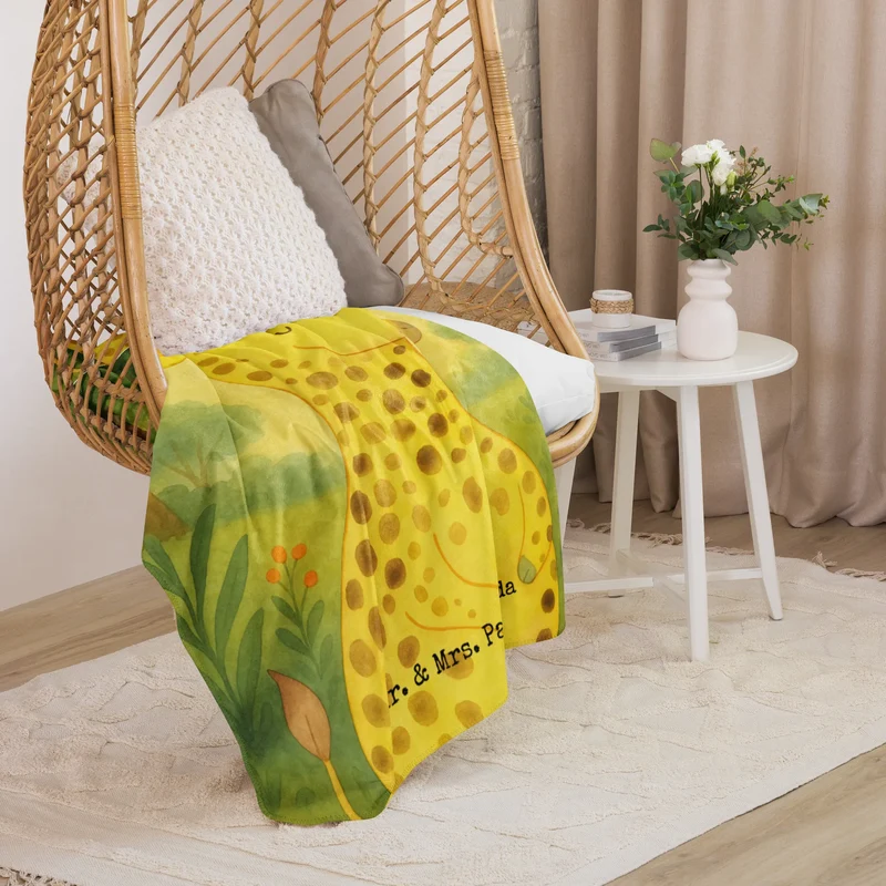 Sherpa Kuscheldecke Giraffe Zufrieden Design