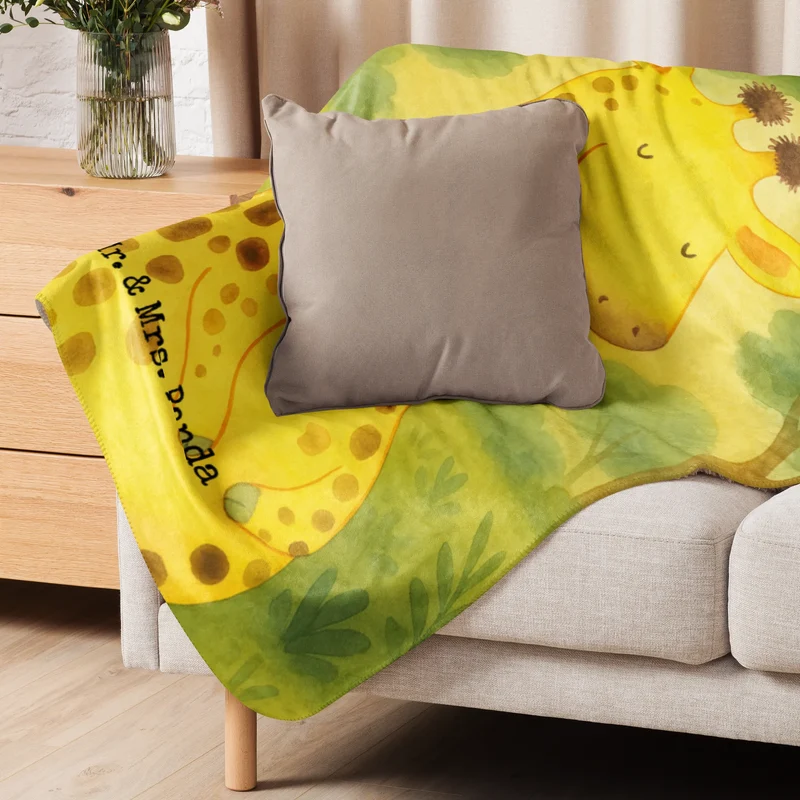 Sherpa Kuscheldecke Giraffe Zufrieden Design