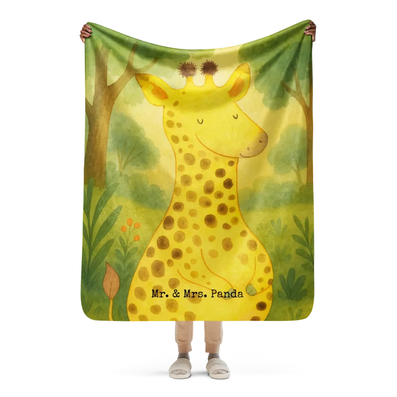 Sherpa Kuscheldecke Giraffe Zufrieden Design