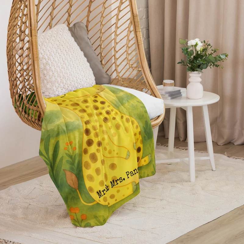 Sherpa Kuscheldecke Giraffe Zufrieden Design