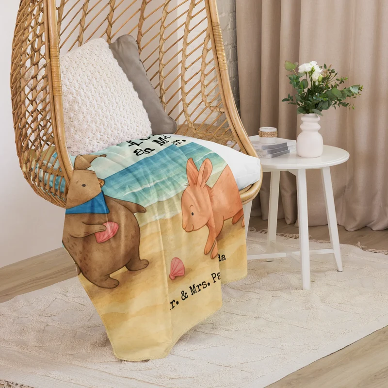 Sherpa Kuscheldecke Hasen Muschel Design