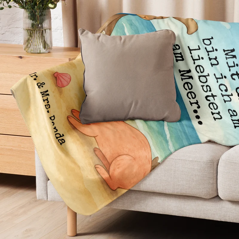 Sherpa Kuscheldecke Hasen Muschel Design