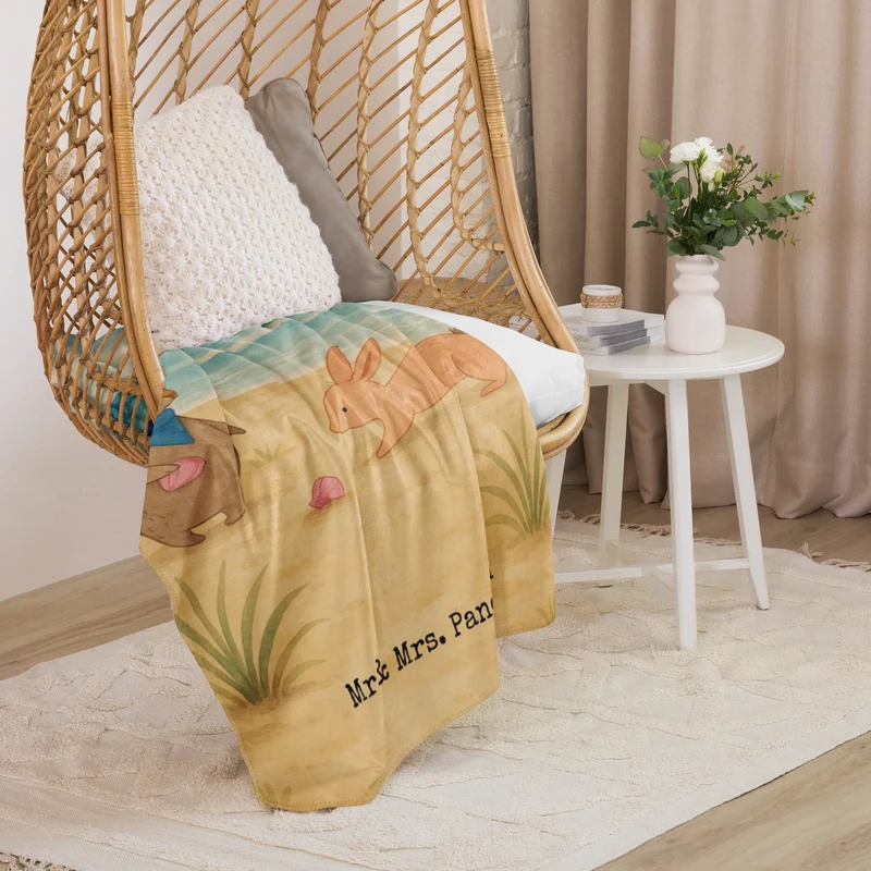 Sherpa Kuscheldecke Hasen Muschel Design
