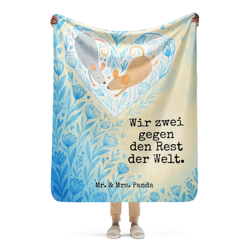 Sherpa Kuscheldecke Mäuse Herz Design