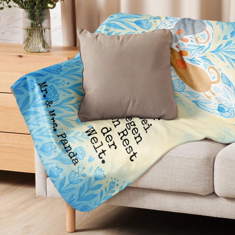 Sherpa Kuscheldecke Mäuse Herz Design