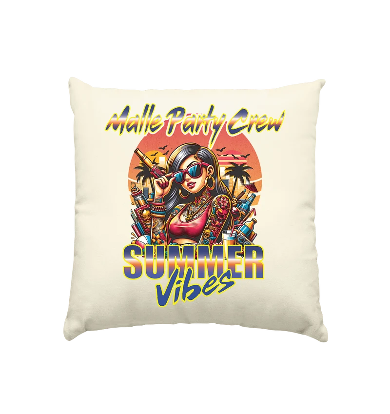Kissen Malle Party Crew - Kissen natur 40x40cm