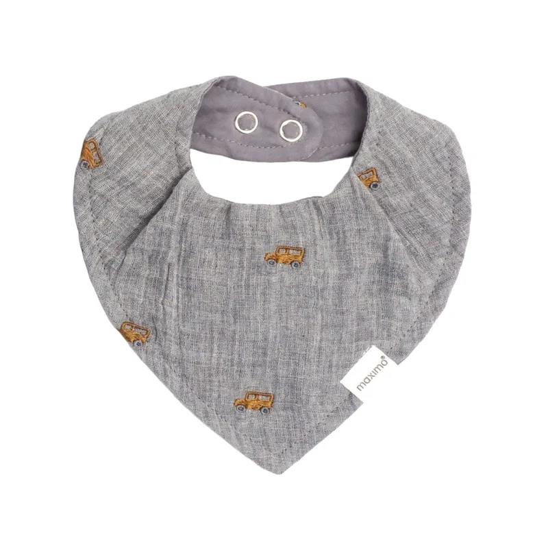 maximo GOTS BABY-Tuch, Musselinstoff Futter - graumeliert-auto