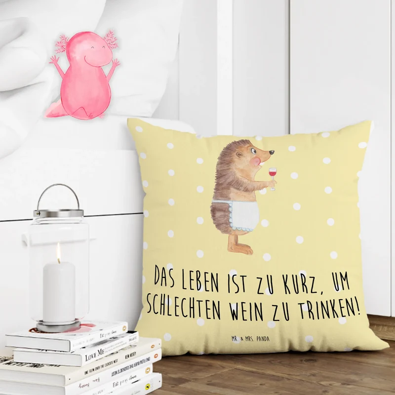 40x40 Kissen Igel Wein