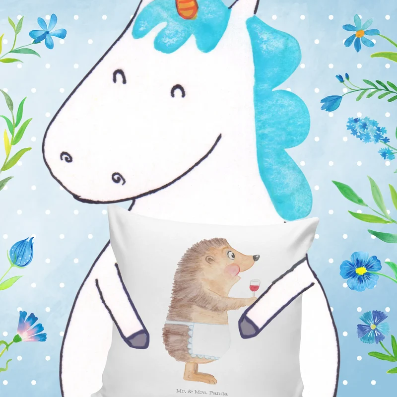 40x40 Kissen Igel Wein