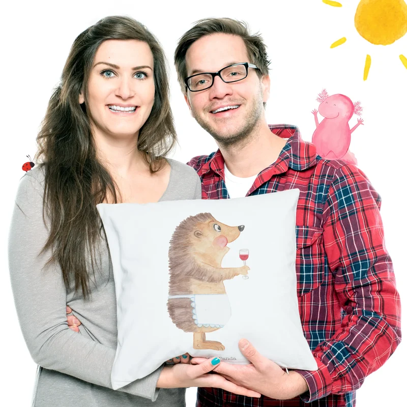 40x40 Kissen Igel Wein