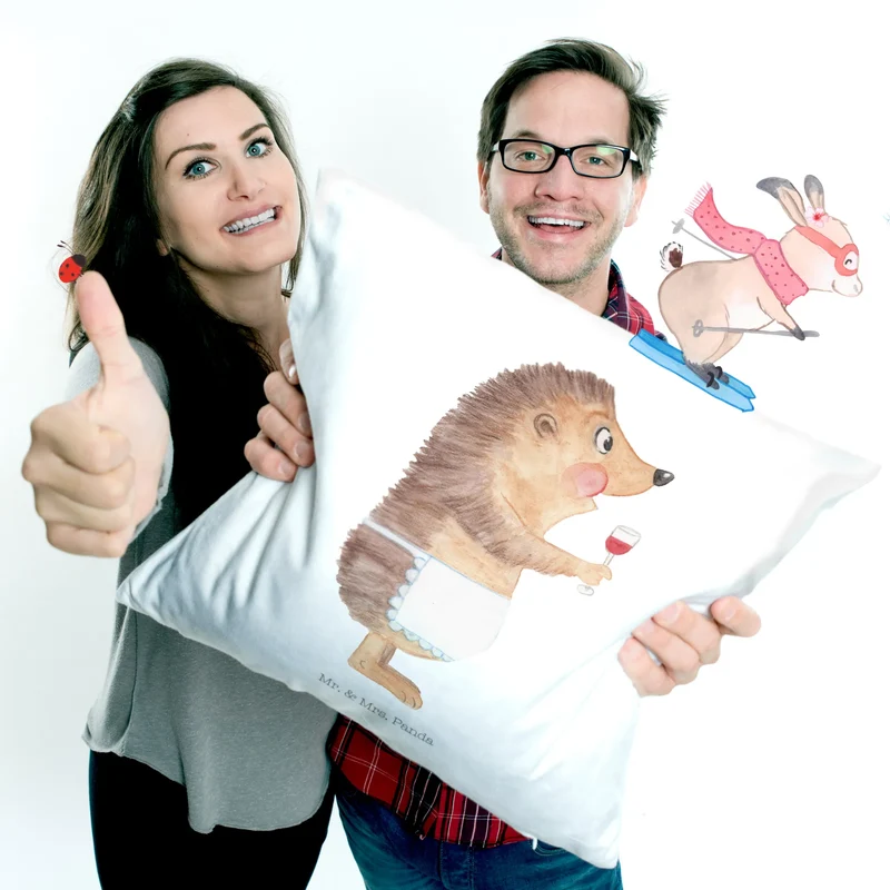 40x40 Kissen Igel Wein