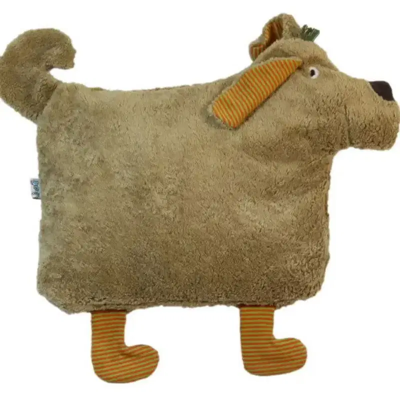 Bio Kuschelkissen Hund aus Baumwolle – Spelzfüllung, GOTS