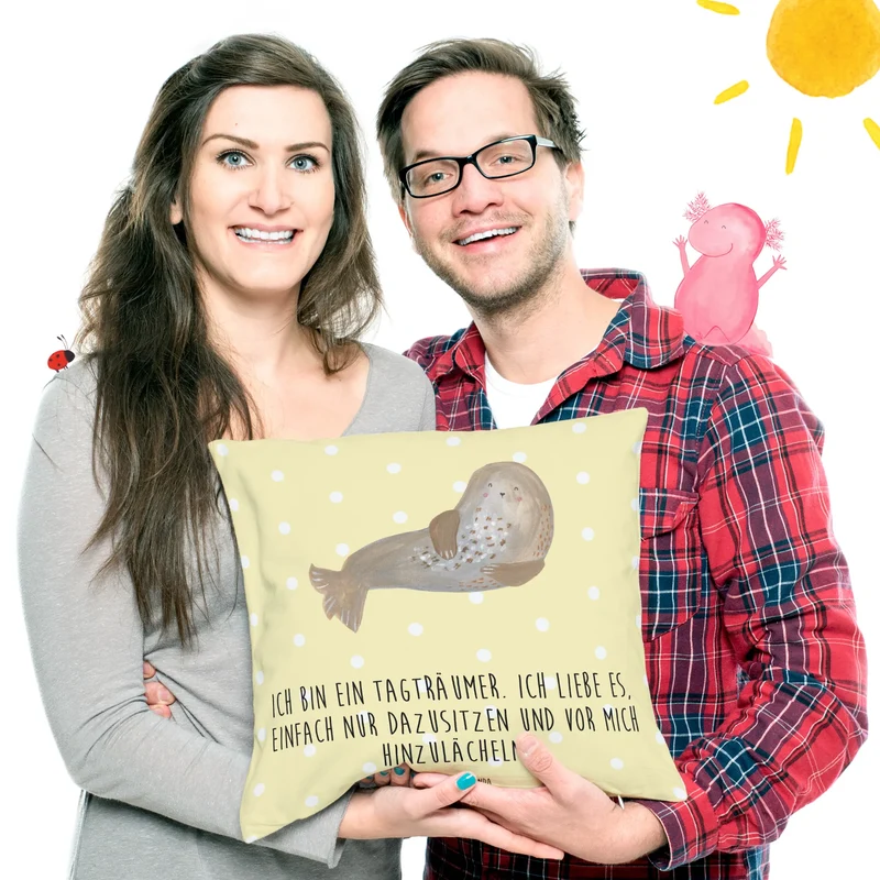 40x40 Kissen Robbe Lachen