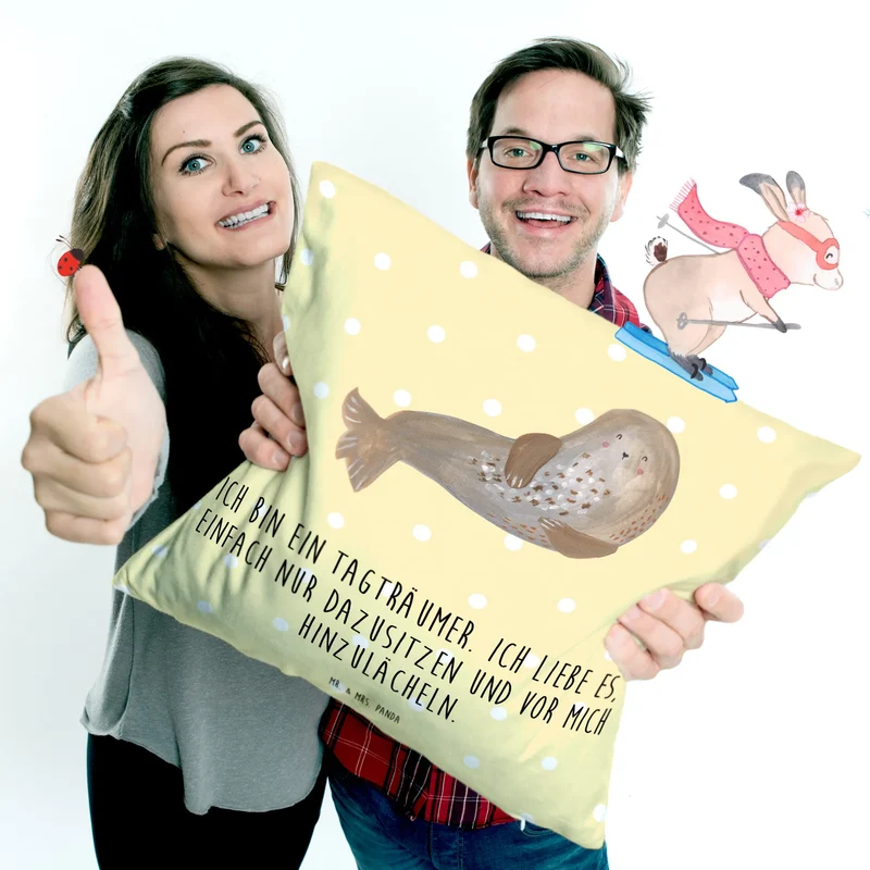 40x40 Kissen Robbe Lachen