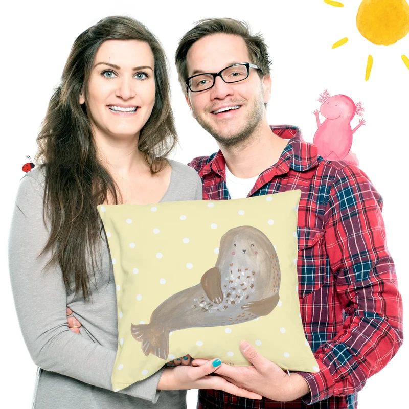 40x40 Kissen Robbe Lachen