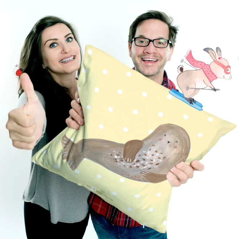 40x40 Kissen Robbe Lachen