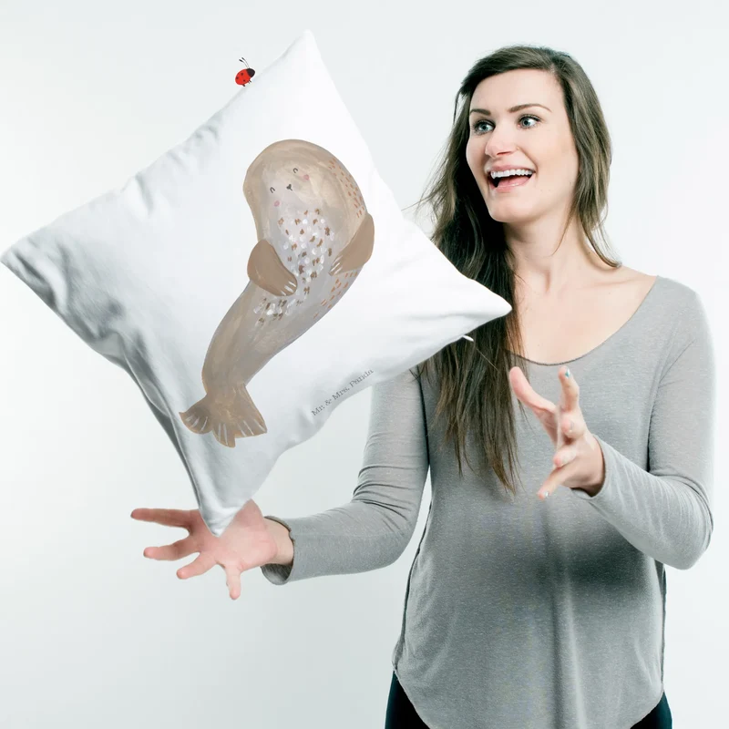 40x40 Kissen Robbe Lachen