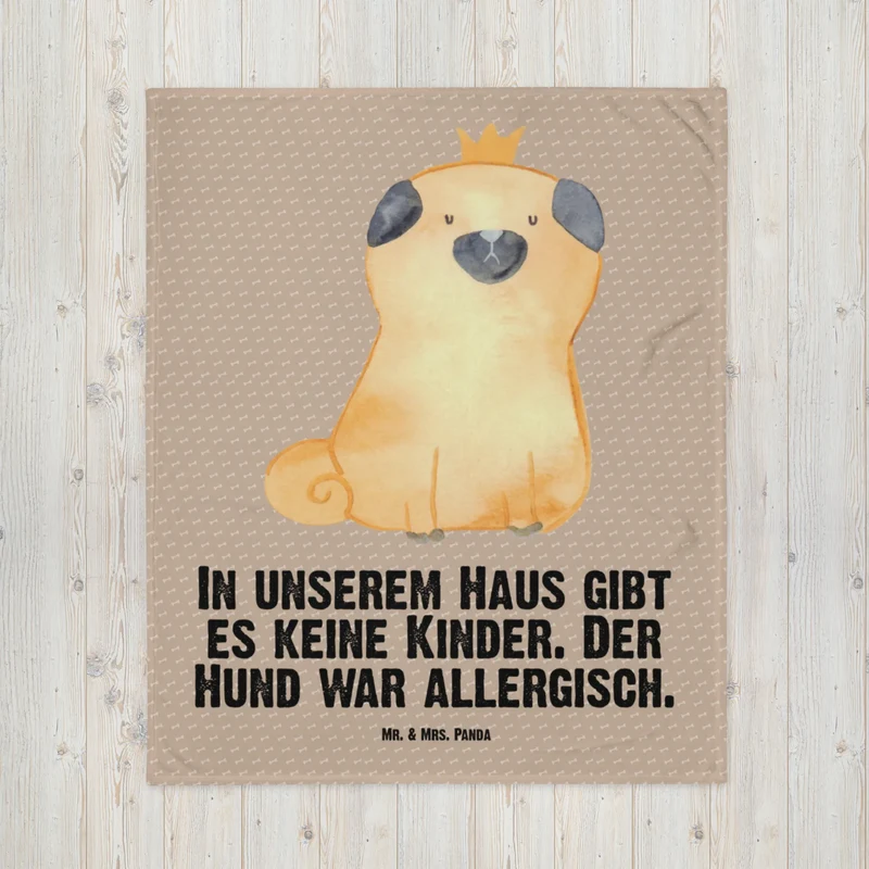 Babydecke Mops Krone