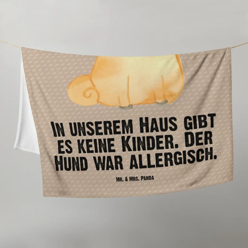 Babydecke Mops Krone