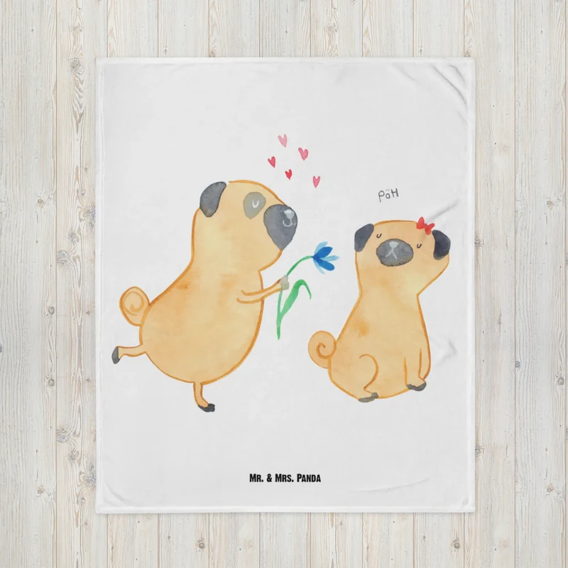 Babydecke Mops Verliebt