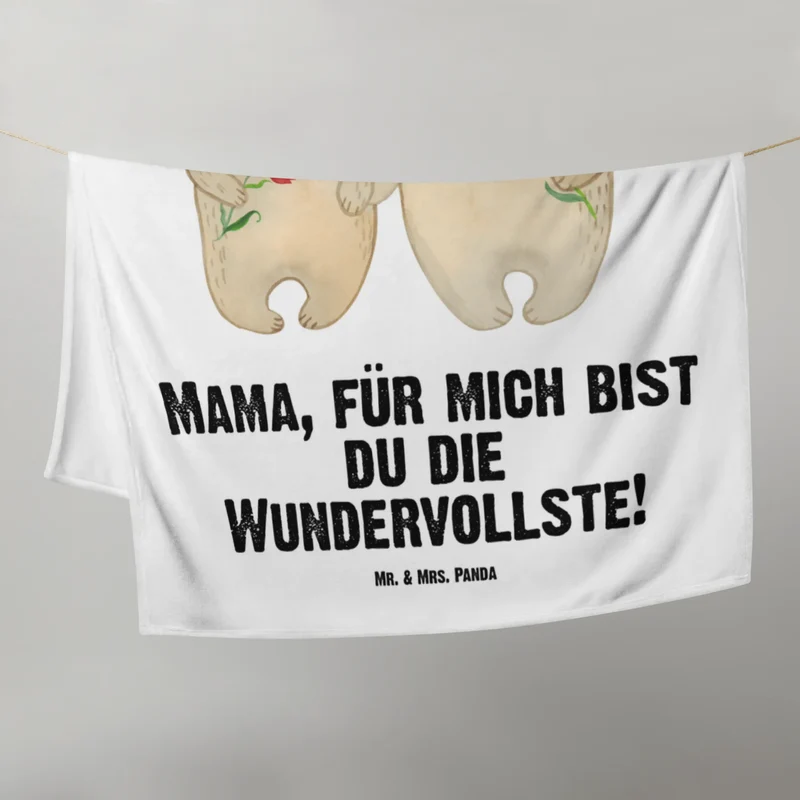 Babydecke Bären mit Blumenkranz