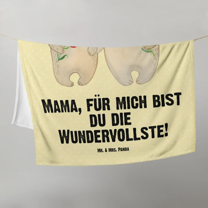 Babydecke Bären mit Blumenkranz