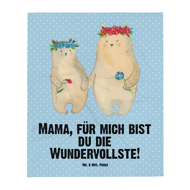 Babydecke Bären mit Blumenkranz