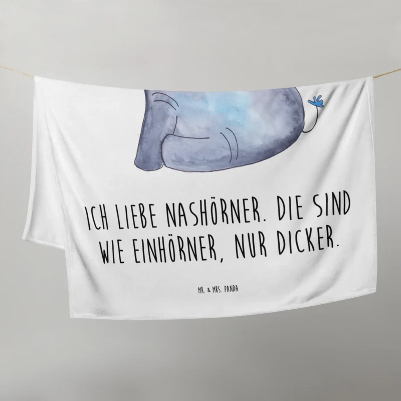 Babydecke Einhorn Nashorn