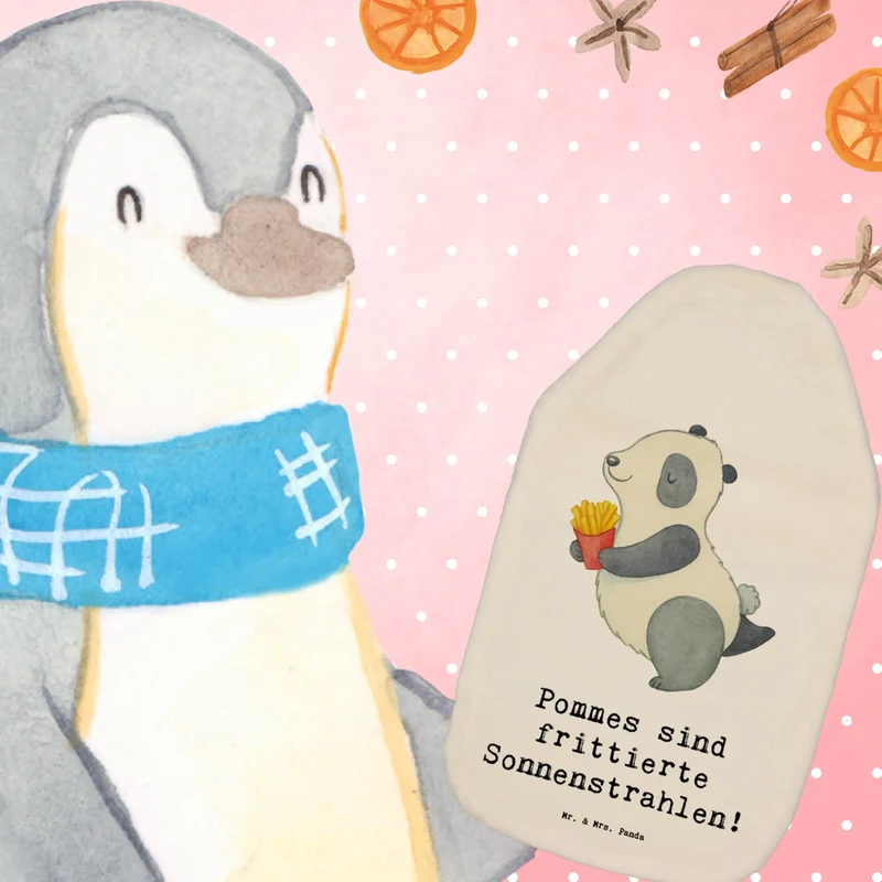 Wärmflasche Panda beflügelt Pommes