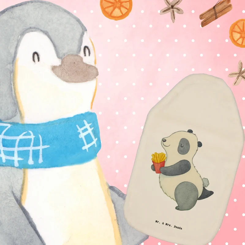 Wärmflasche Panda beflügelt Pommes